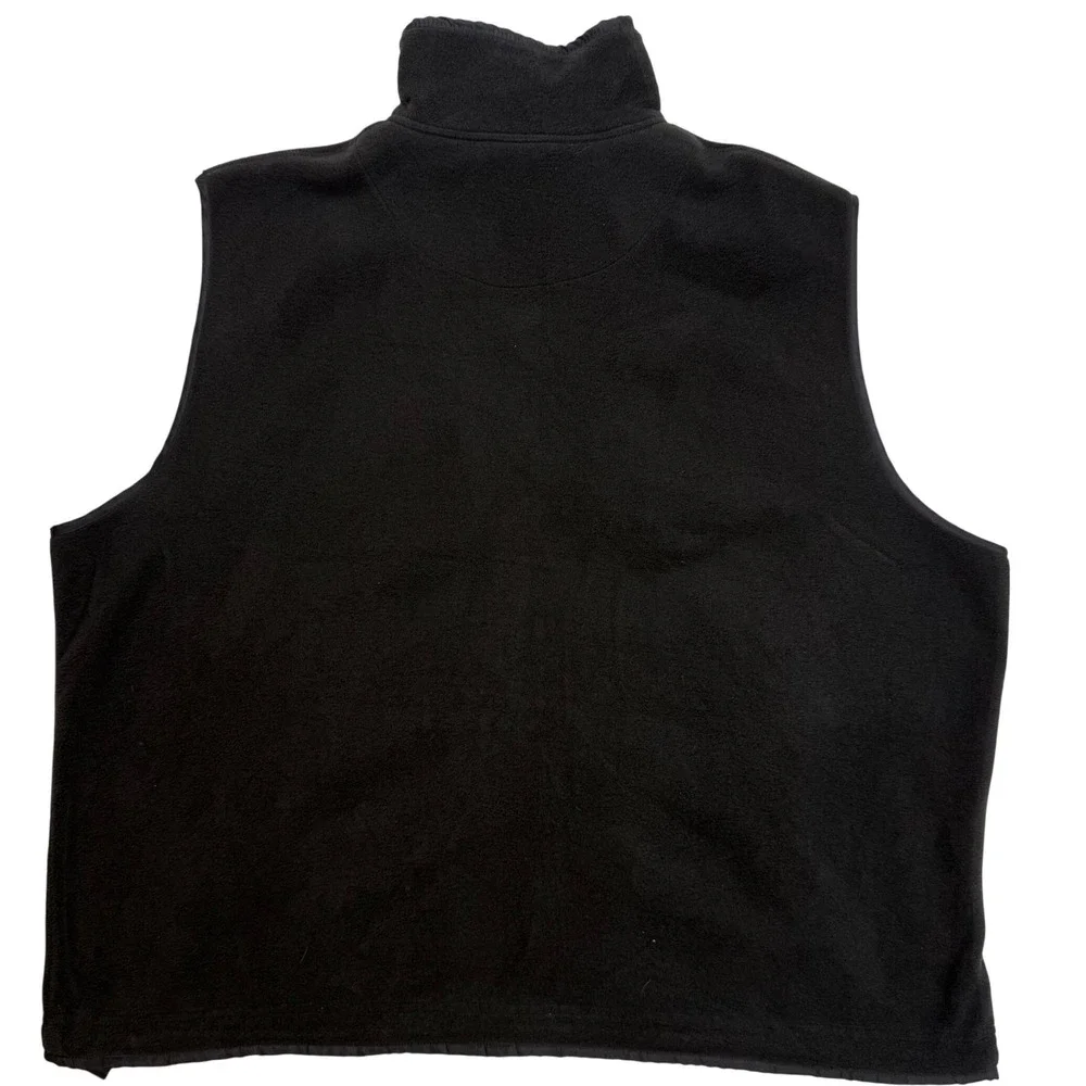 Ducks Unlimited Mens 2XL Black Fleece‎ Full Zip Vest Outdoor Hunting Logo Gilet